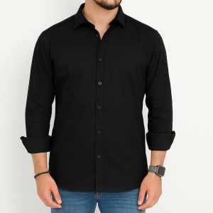 100% Oxford Cotton Shirt - Black Color