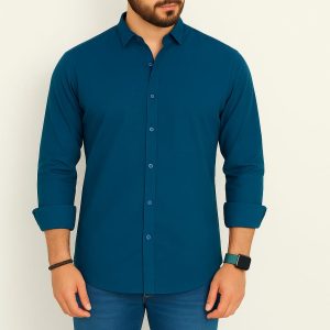 100% Oxford Cotton Shirt - Blue Color